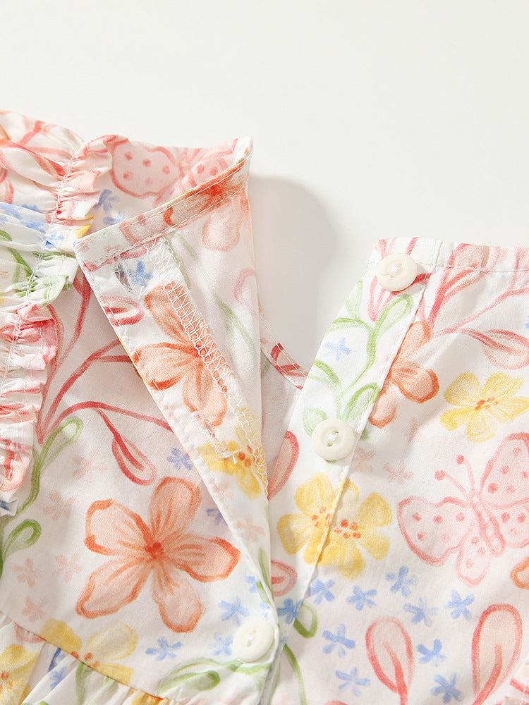 Arrival Spring Baby Girls Long Sleeves Floral Design Top Dress and Pants Set – Clothing Set