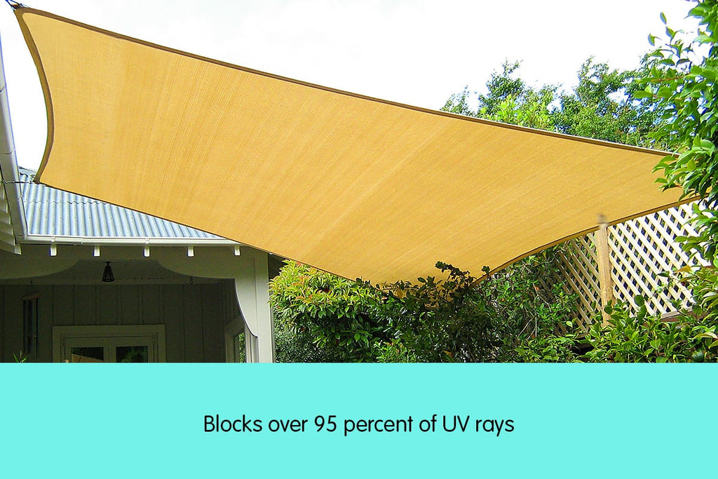 NNEDPE Rectangular Shade Sail: 8m x 5m - Sand