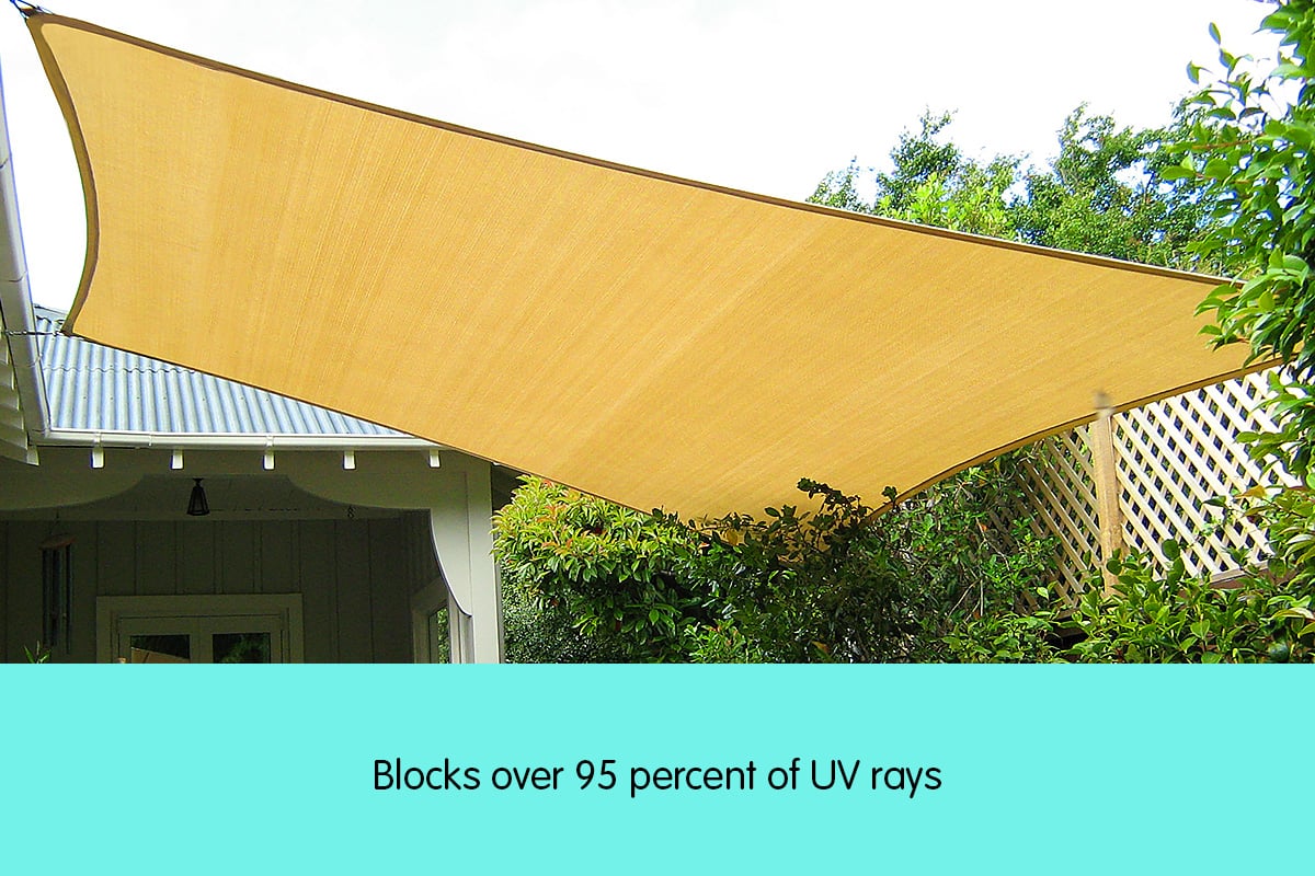 NNEDPE Rectangular Shade Sail: 8m x 5m - Sand