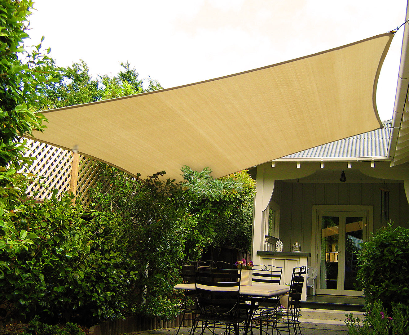 NNEDPE Rectangular Shade Sail: 8m x 5m - Sand